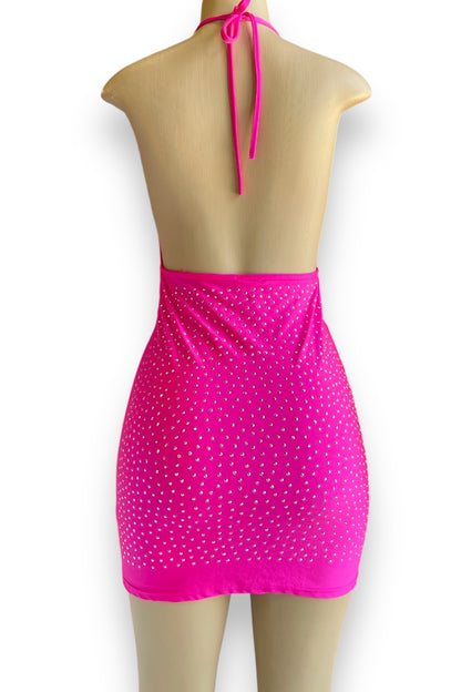 Studded Open Front and Back Dress