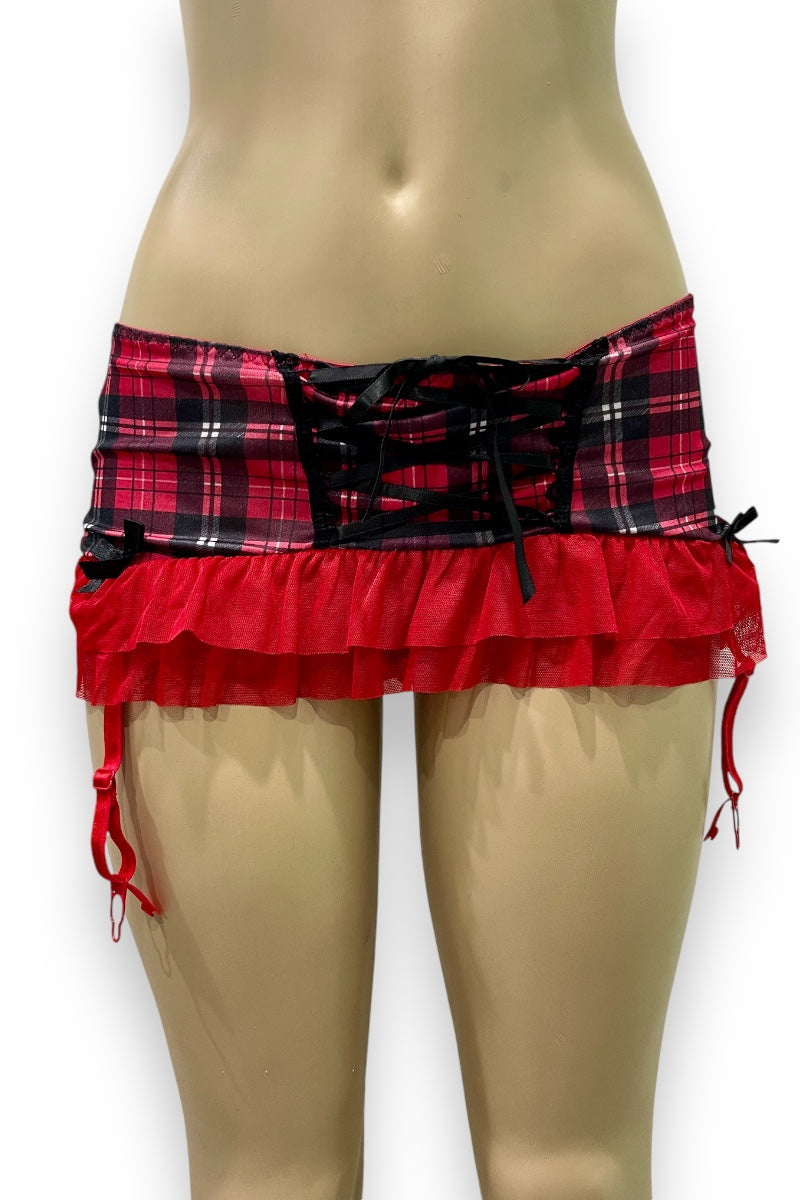 Tartan Lace Up Garter Skirt