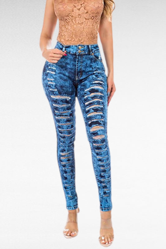 Very Distressed Skinny Jeans