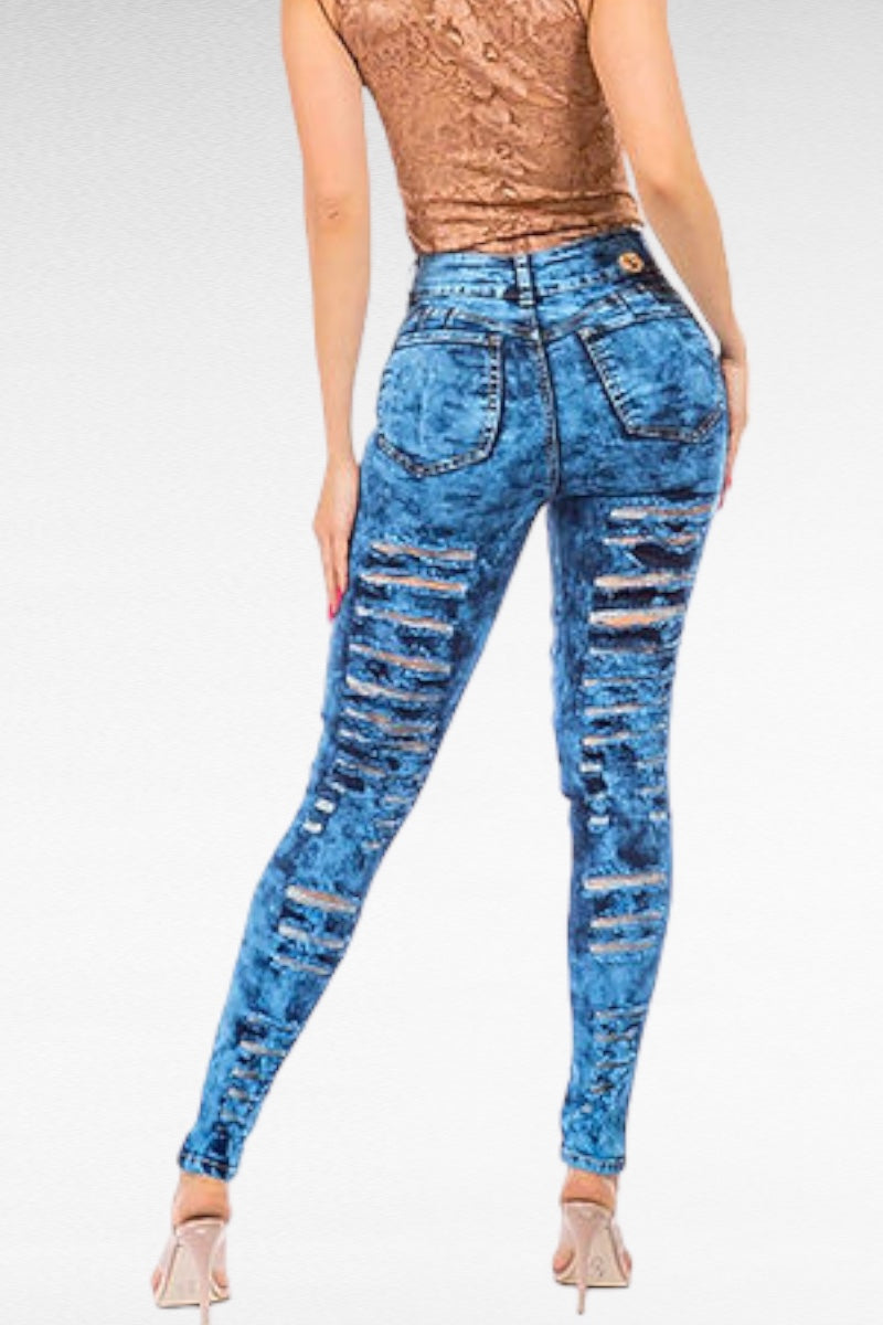 Very Distressed Skinny Jeans