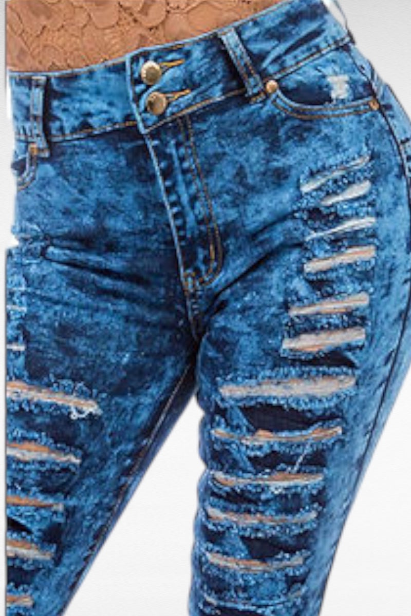 Very Distressed Skinny Jeans