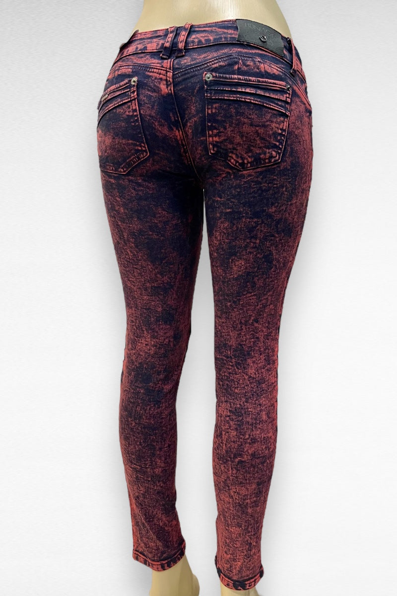 Low Rise Acid Wash Jeans