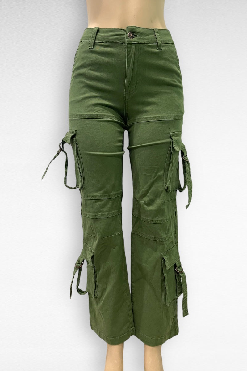 Multi Pocket With Straps Cargo Pants