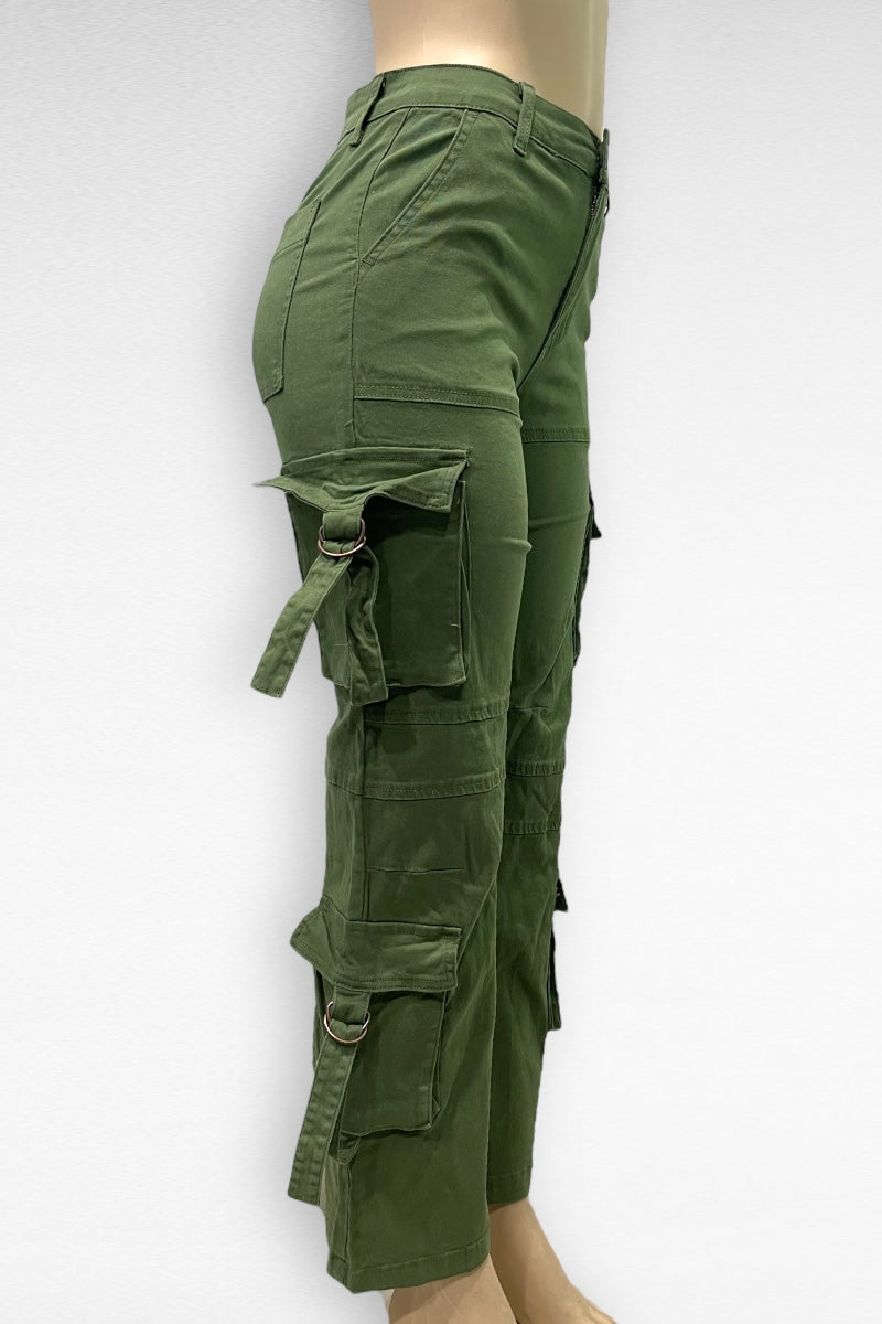 Multi Pocket With Straps Cargo Pants