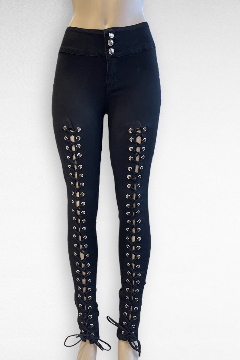 Lace Up Push Up Pants