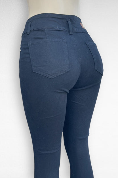 High Waist Solid Butt Lifting Jeans