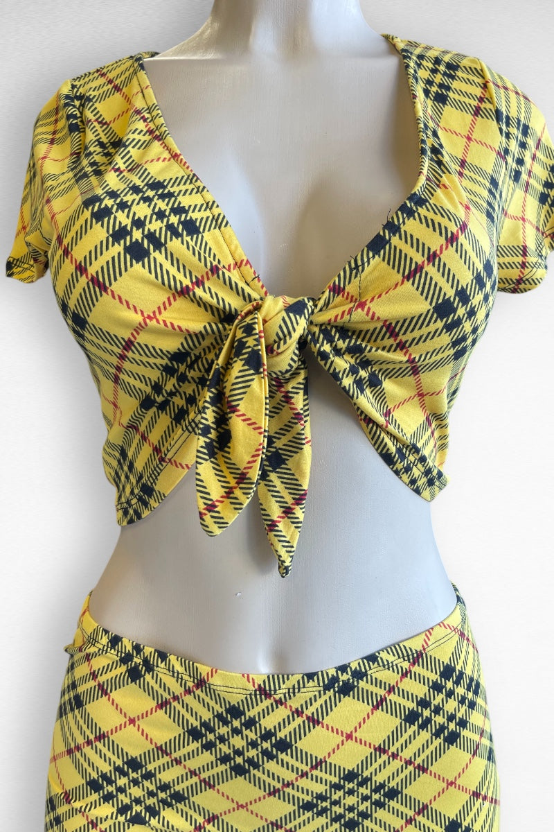 Plaid Self Tie Knot Set