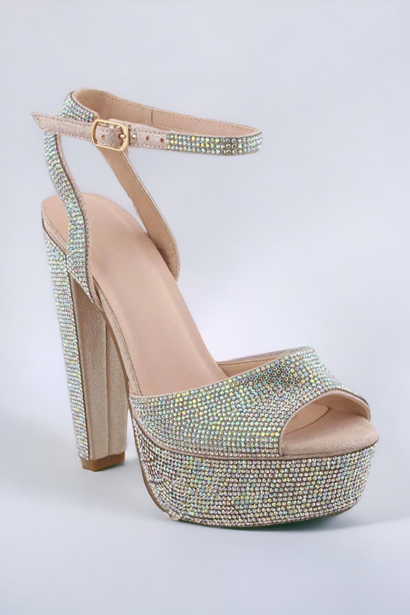 Dressy Rhinestone Platform Heels