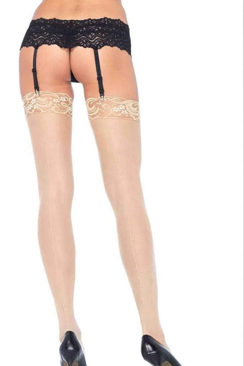 Nuna Sheer Thigh High Stockings - NUDE