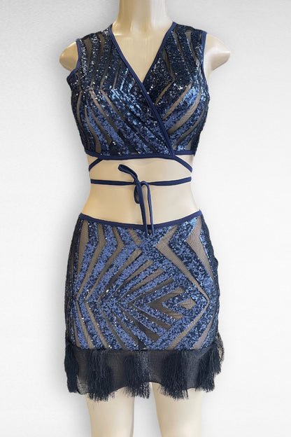 Sequin Fringe Self Tie Set
