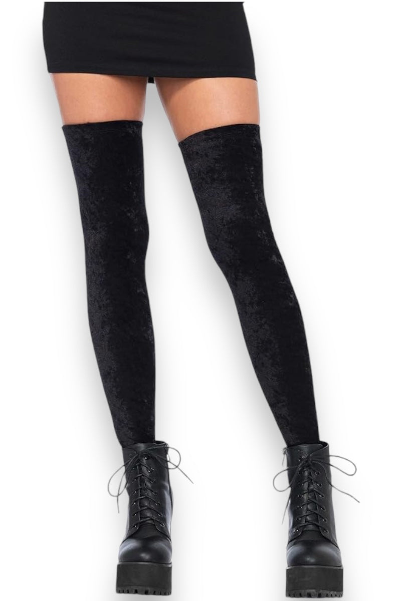 Crushed Velvet Thigh Highs