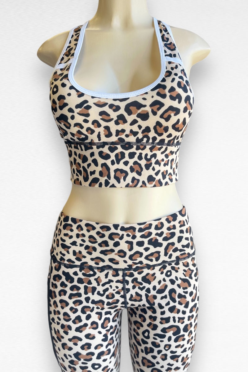 3 Piece Leopard Print Activewear Set