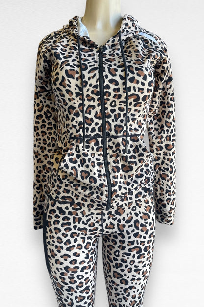 3 Piece Leopard Print Activewear Set