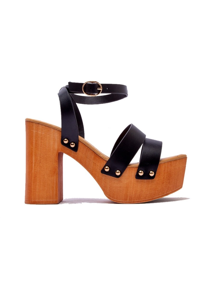 Casual Block Heel With Ankle Strap