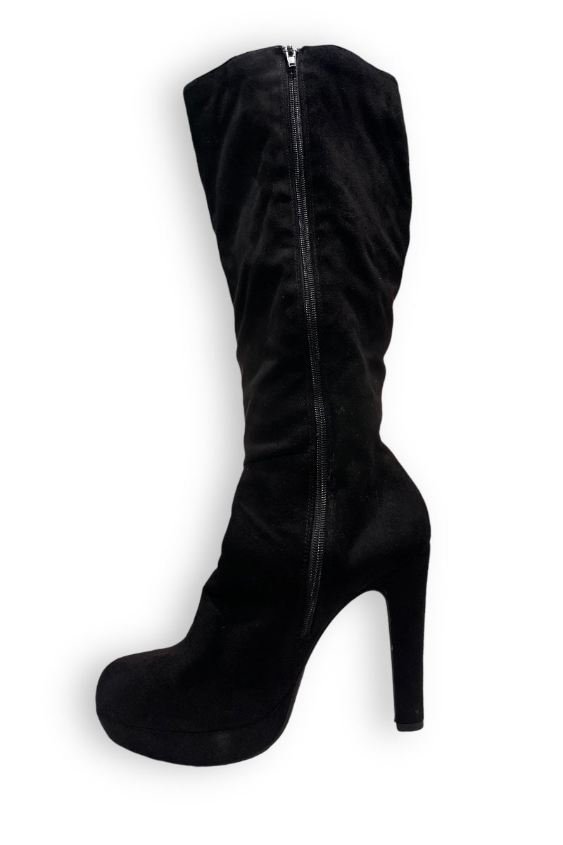 Thermal High Knee Heel Boots with Zipper