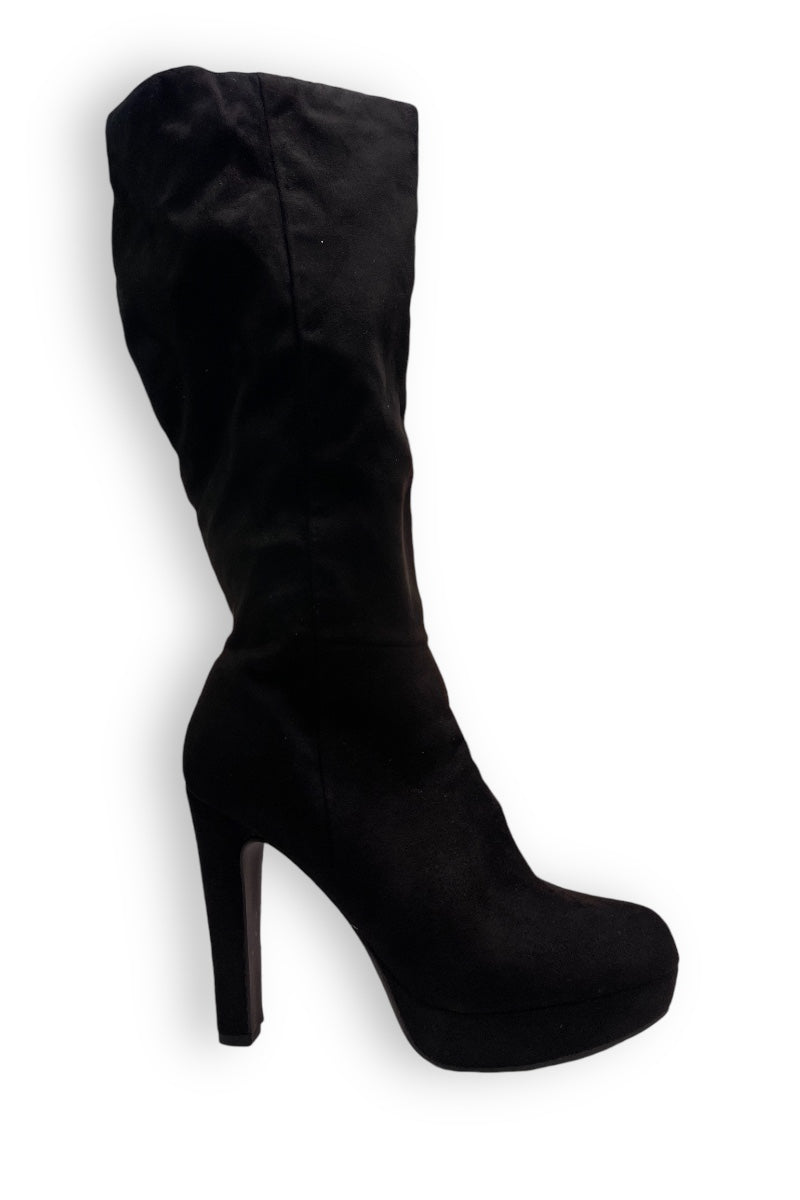 Thermal High Knee Heel Boots with Zipper