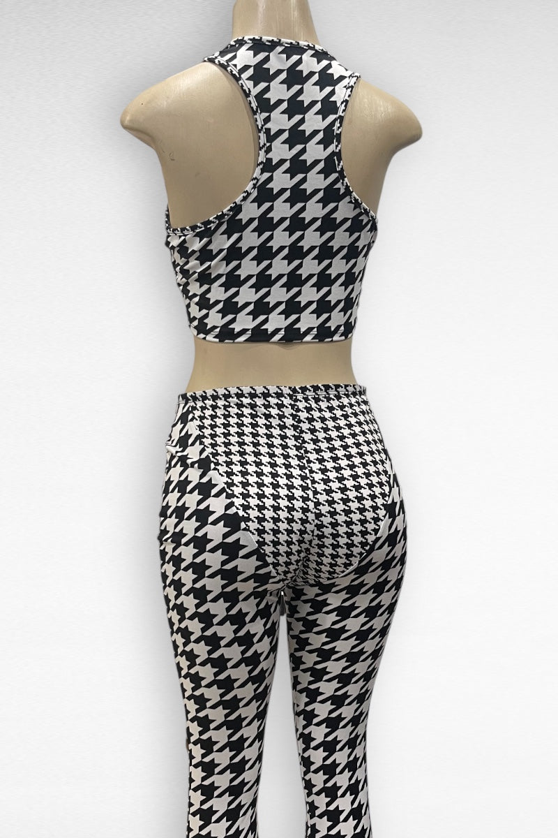 Retro Houndstooth Matching Set