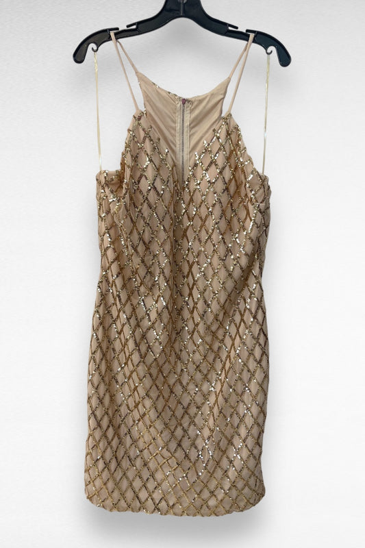 Sequin Grids Mesh Mini Dress