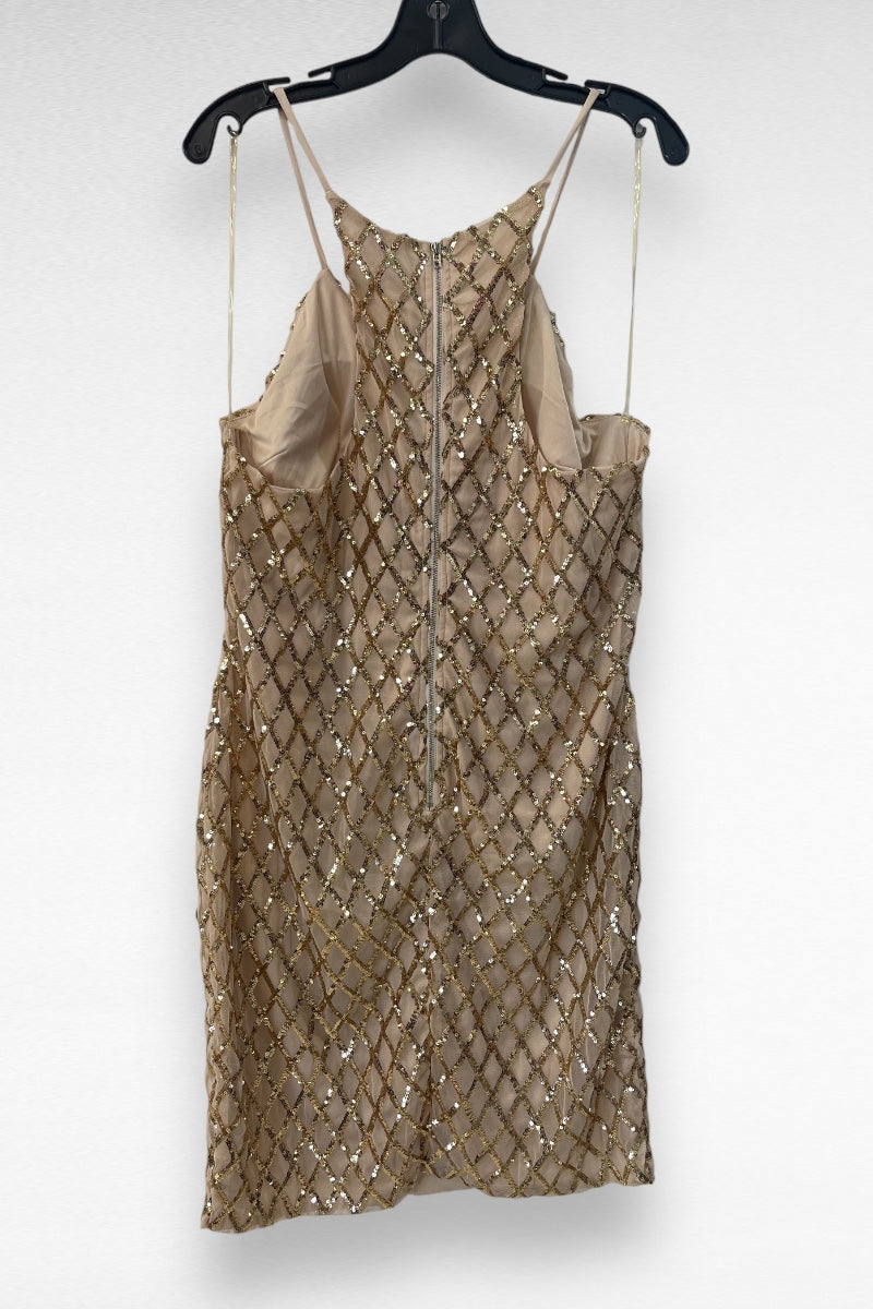 Sequin Grids Mesh Mini Dress