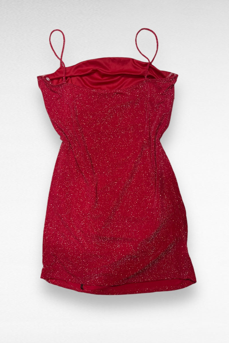 Glitter Side Ruched Mini Dress