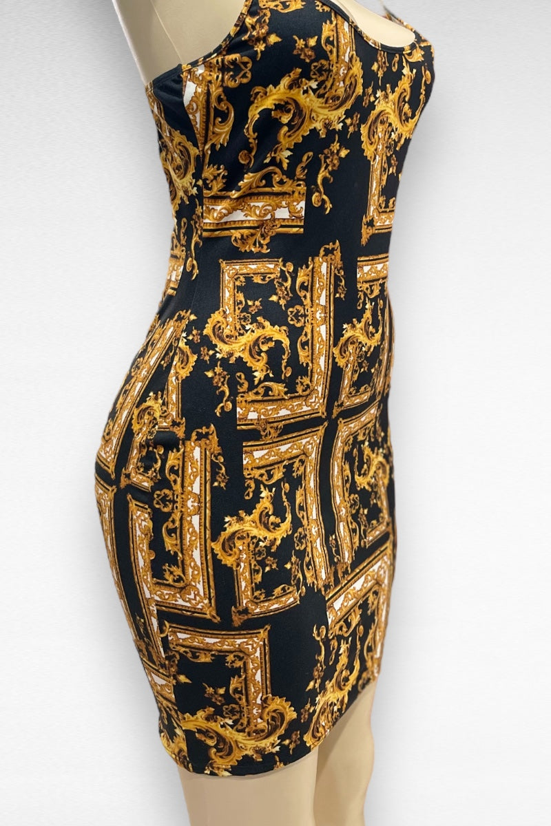 Baroque Print Cami Dress