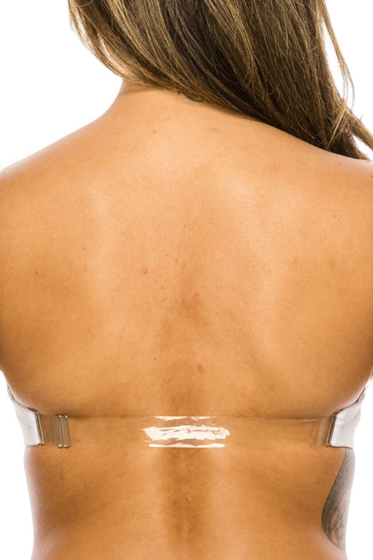 Clear Invisible Shoulder Straps & Back Strap Bra - White