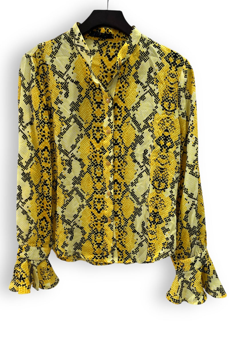 Snake Print Chiffon Blouse