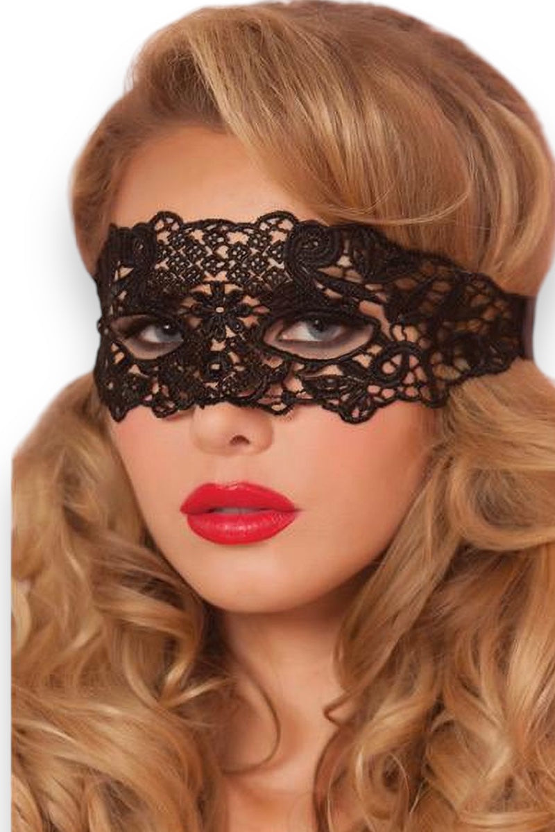 Crotchet Lace Eye Mask W/ Satin Ties