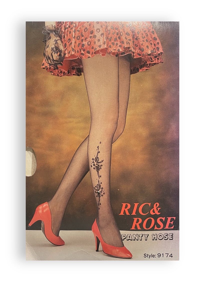 Flocking & Rhinestone Pantyhose 