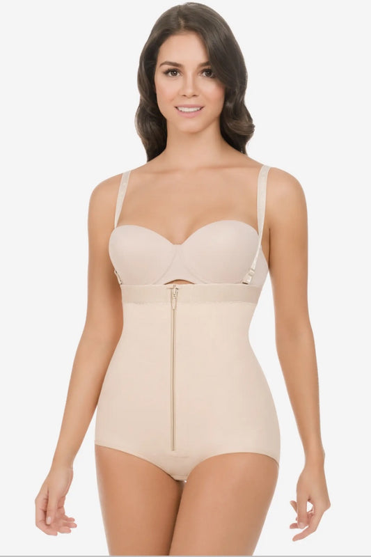 High-Compression Strapless Zipper Body Shaper 