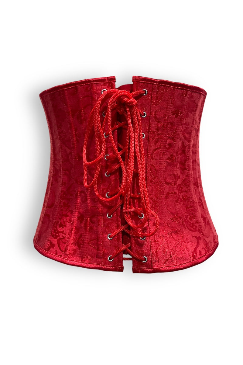 Satin Jacquard Corset Belt Cincher Top