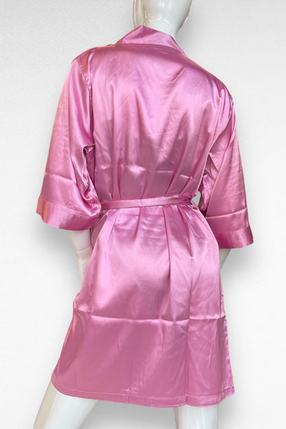 Satin Kimono Robe - Rose