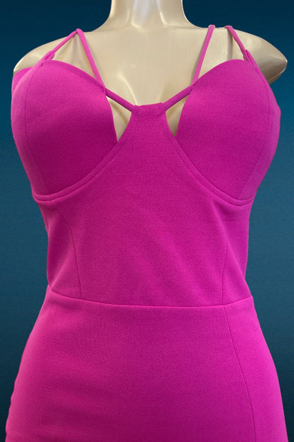 Asymmetrical Caged Bustier Dress