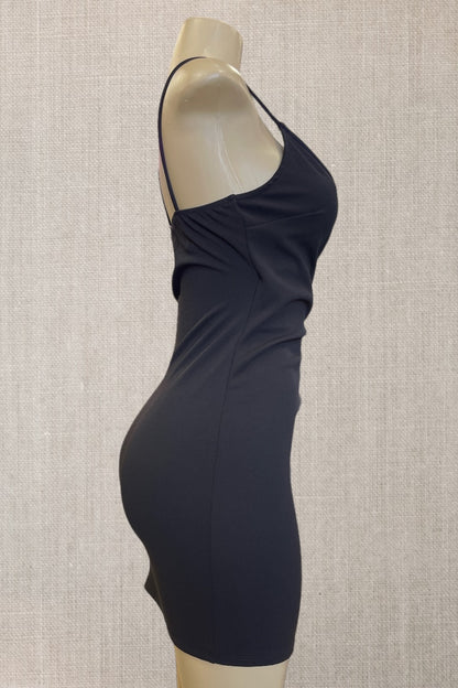 Techno Crepe Solid Mini Dress