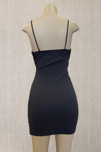 Techno Crepe Solid Mini Dress