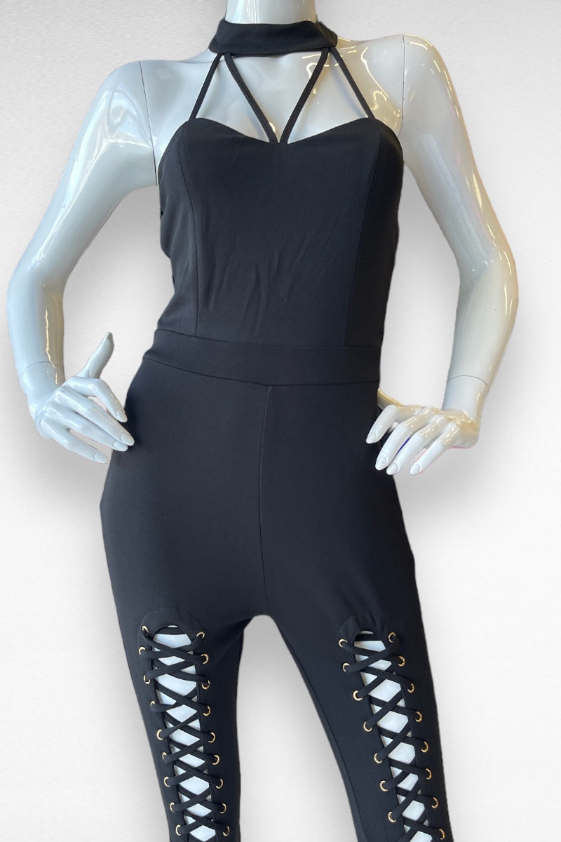 Lace Up Caged Jumpsuit