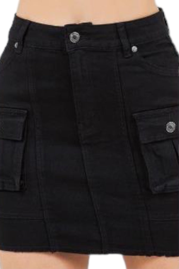 Cargo Denim Skirt