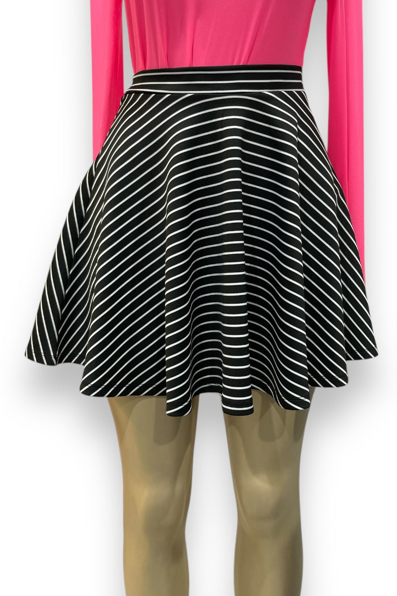 Striped Flared Skirt