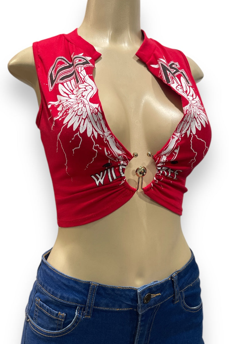 Wild Free Graphic Hardware Cropped Tee