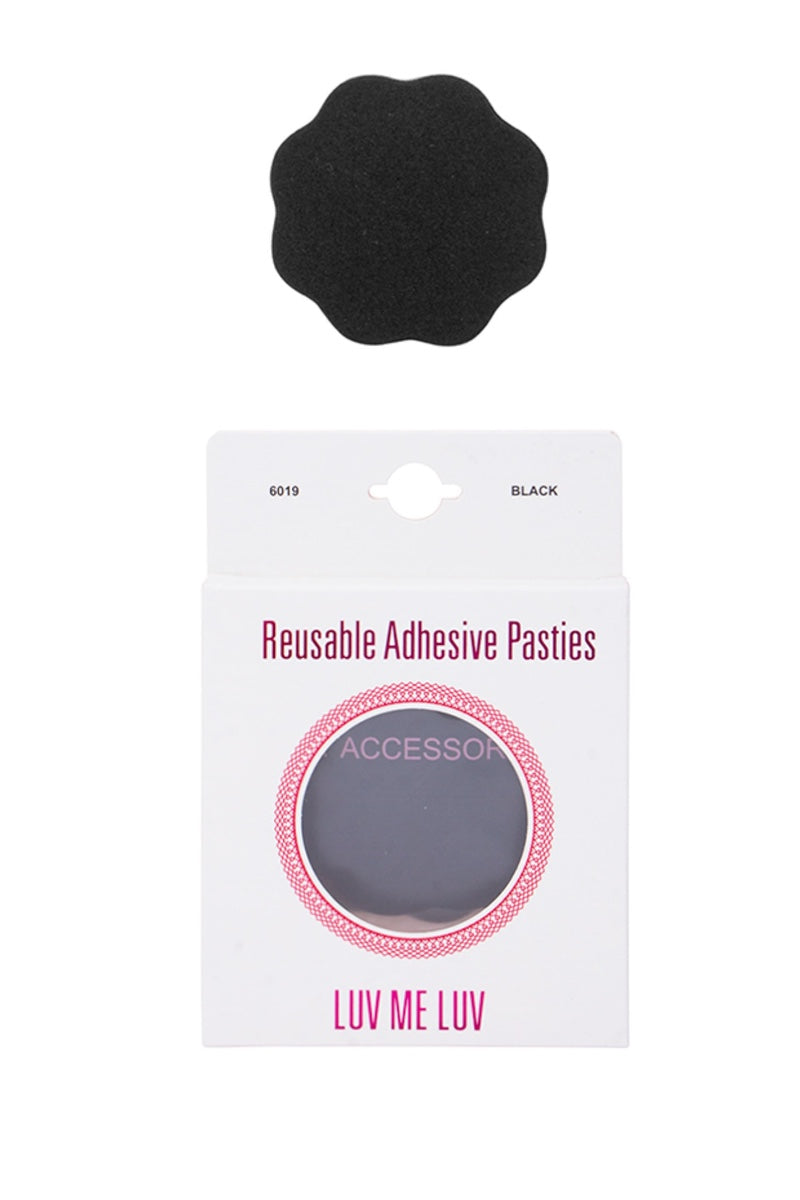 Luv Me Luv Reusable Adhesive Pasties Nipple Cover #6019 - Black