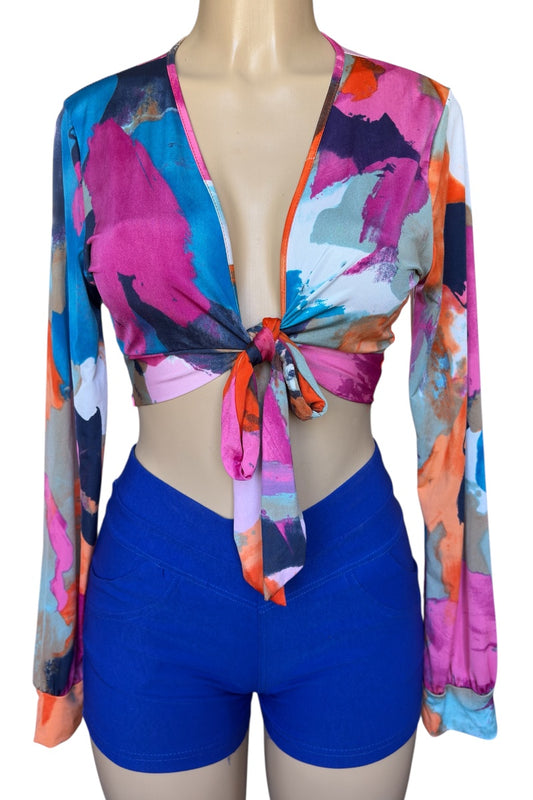 Free Spirit Long Sleeve Tie Top #D2040