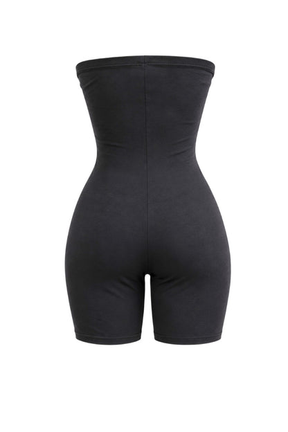 Born to Ride Strapless Lace-Up Biker Romper #D2328
