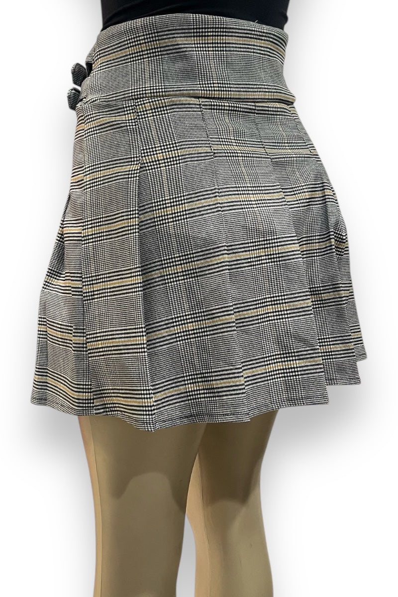 Pleated Plaid High Waist Skort