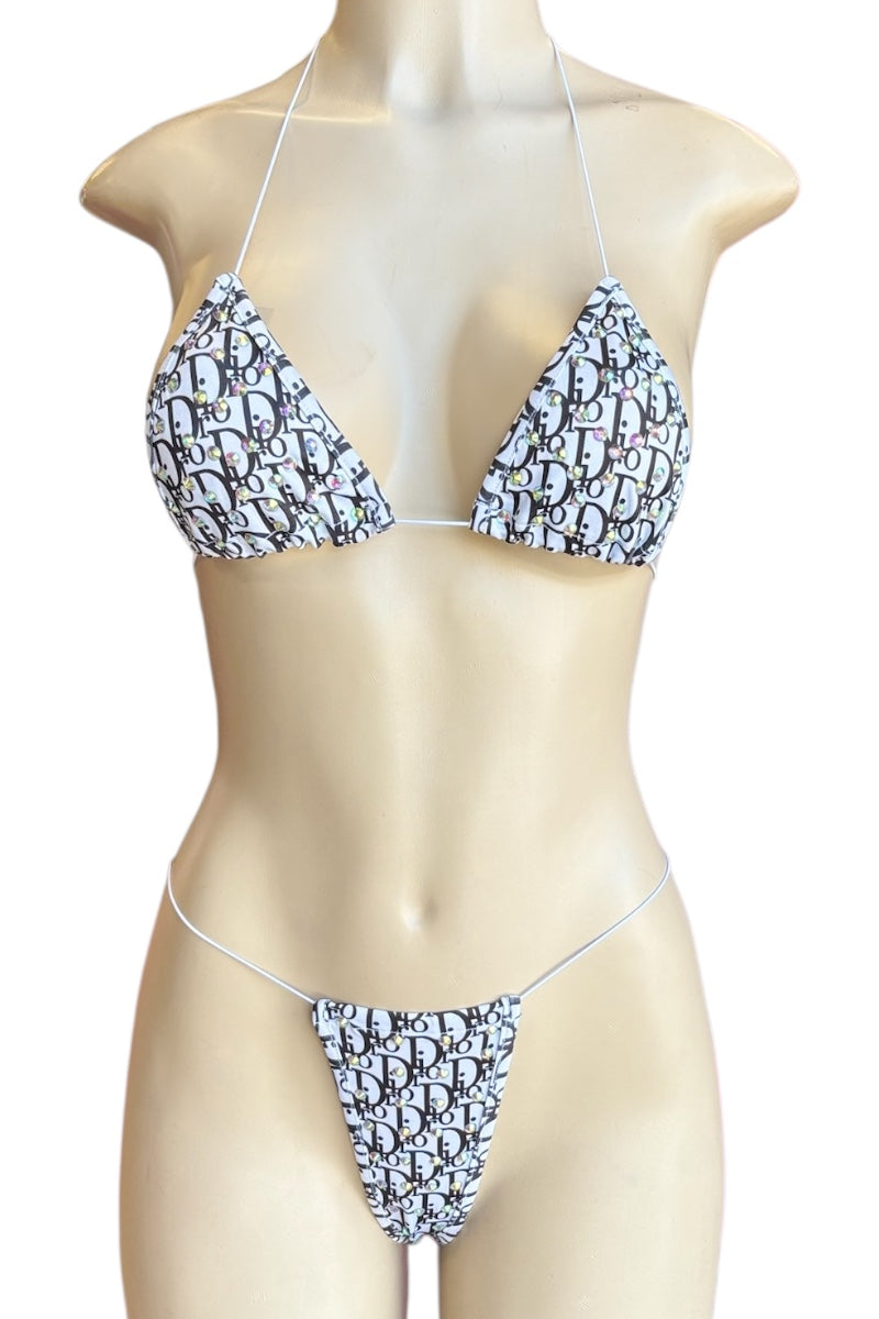 Bikini set on a mannequin with a white background