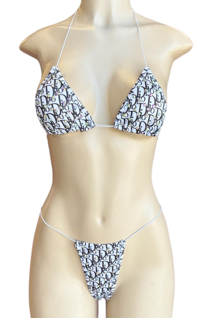 Bikini set on a mannequin with a white background