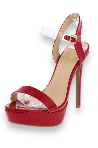 Clear Strap Platform Stiletto Heels