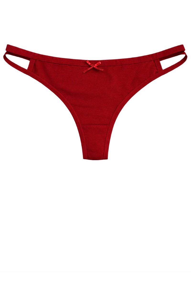 Red thong on a white background