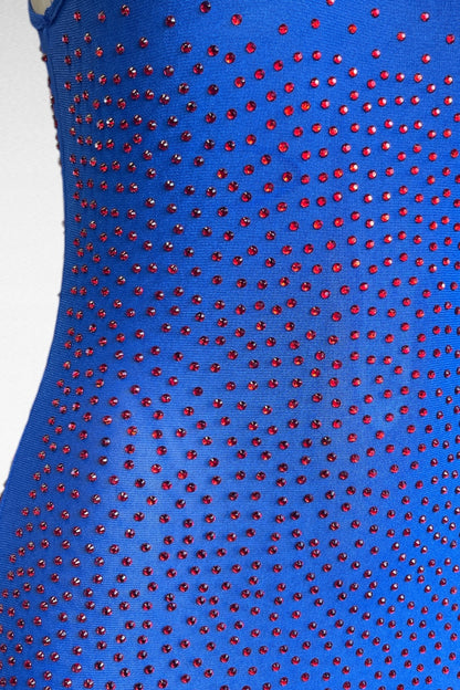Rhinestone Mesh Halter Dress