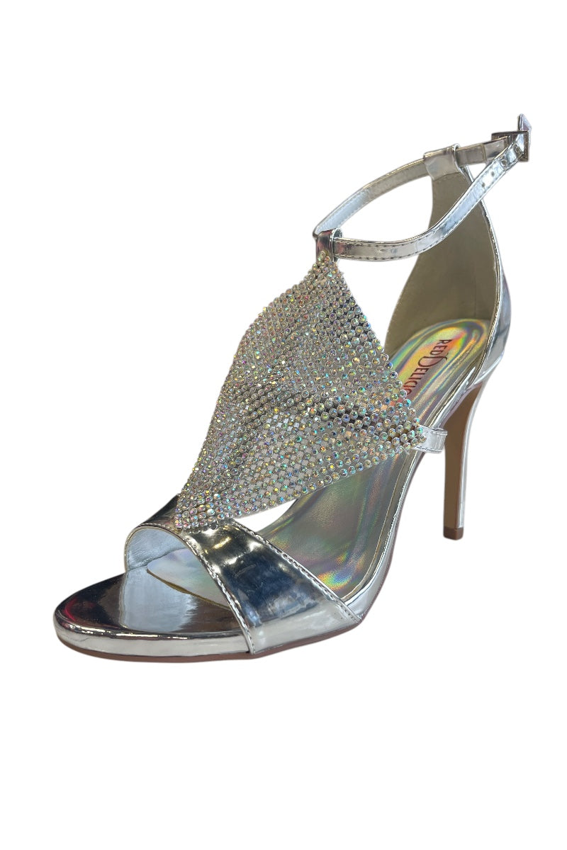 Rhinestone T Strap Open Toe Stiletto Heels