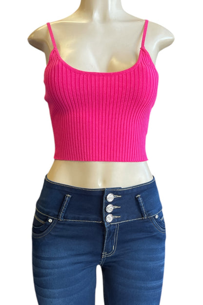 Ribbed Cropped Cami Top